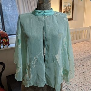 Silk Japanese Sheer Printed Dress Coverlet